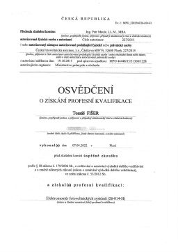 Elektromontér FVE systémů (26-014-H)