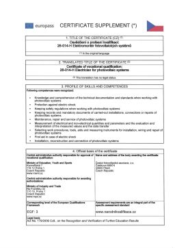 Europass - Elektromontér FVE systémů (26-14-H)