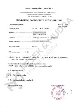 Způsobilost dle NV 194-2022 Sb. (MM)